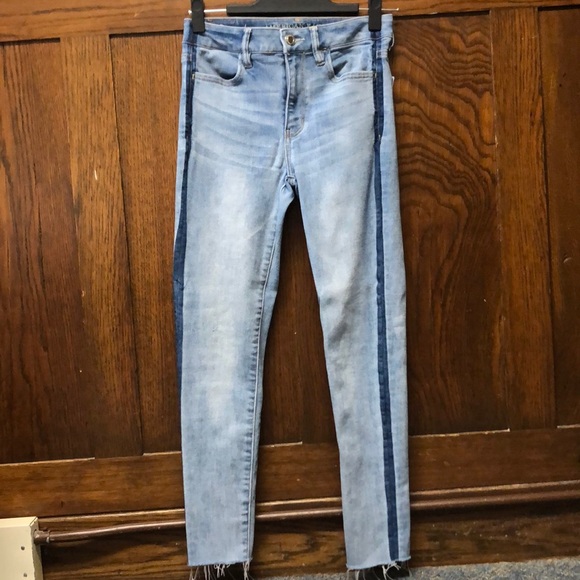 American Eagle Outfitters Denim - American Eagle Frayed Super Super Stretch Jeans